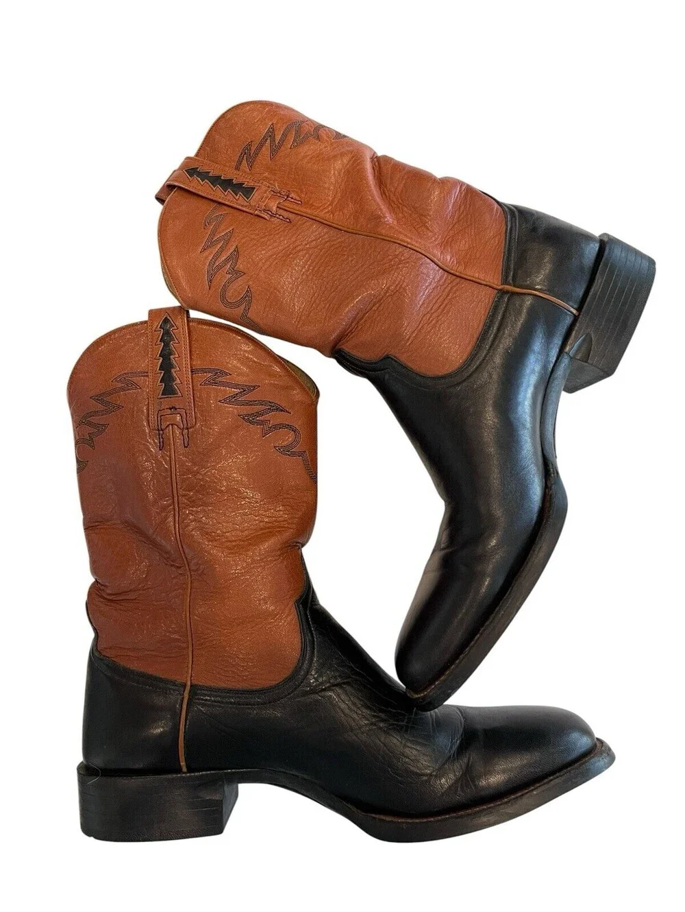 Ariat Western Boots Mens Sz 11D Handmade Black Brown Leather 3095.